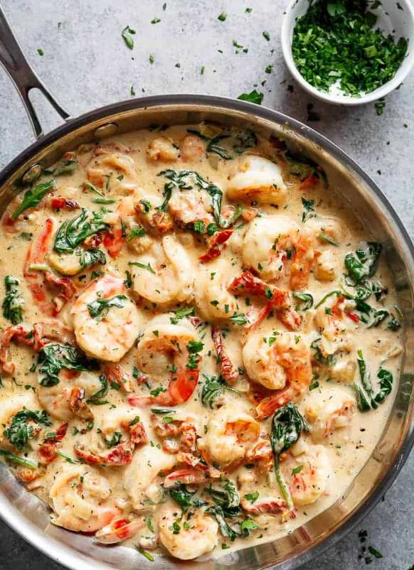 Creamy Garlic Butter Tuscan Shrimp