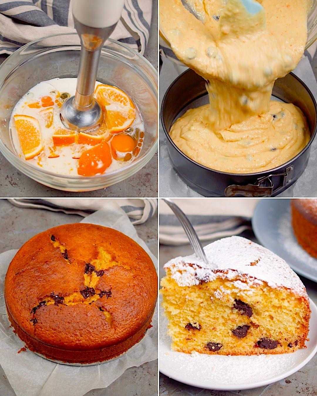 Orange cake with chocolate chips