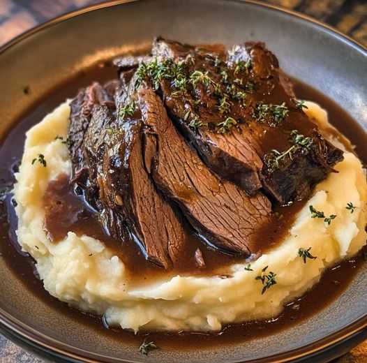 Pot Roast over Mashed Potatoes