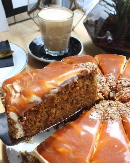 Homemade caramel cake