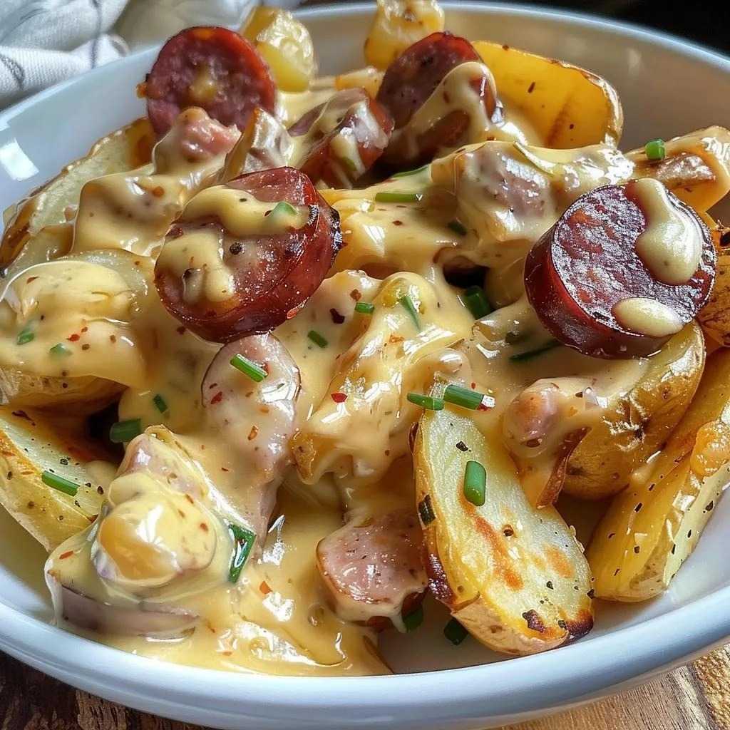 Cheesy Ranch Potatoes and Smoked Sausage