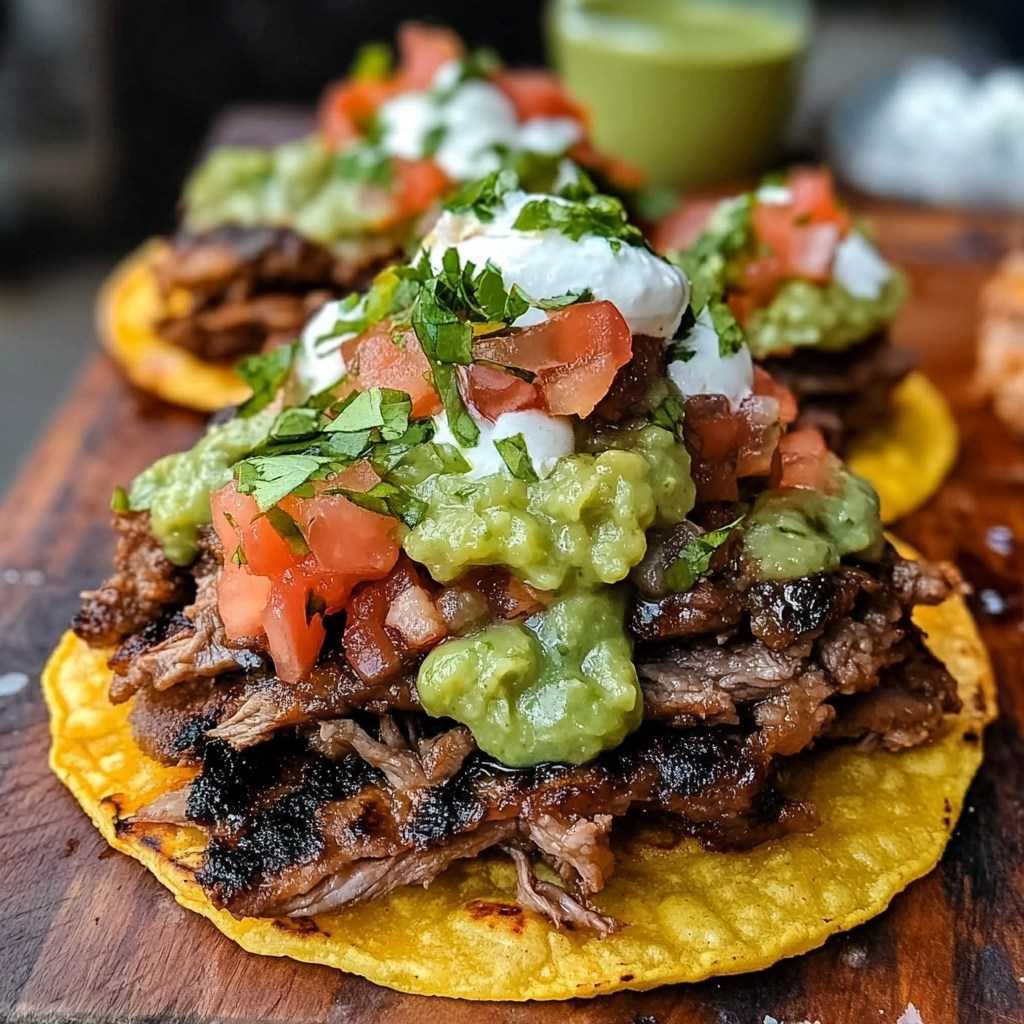 Mexican Tostadas de Carne Asada