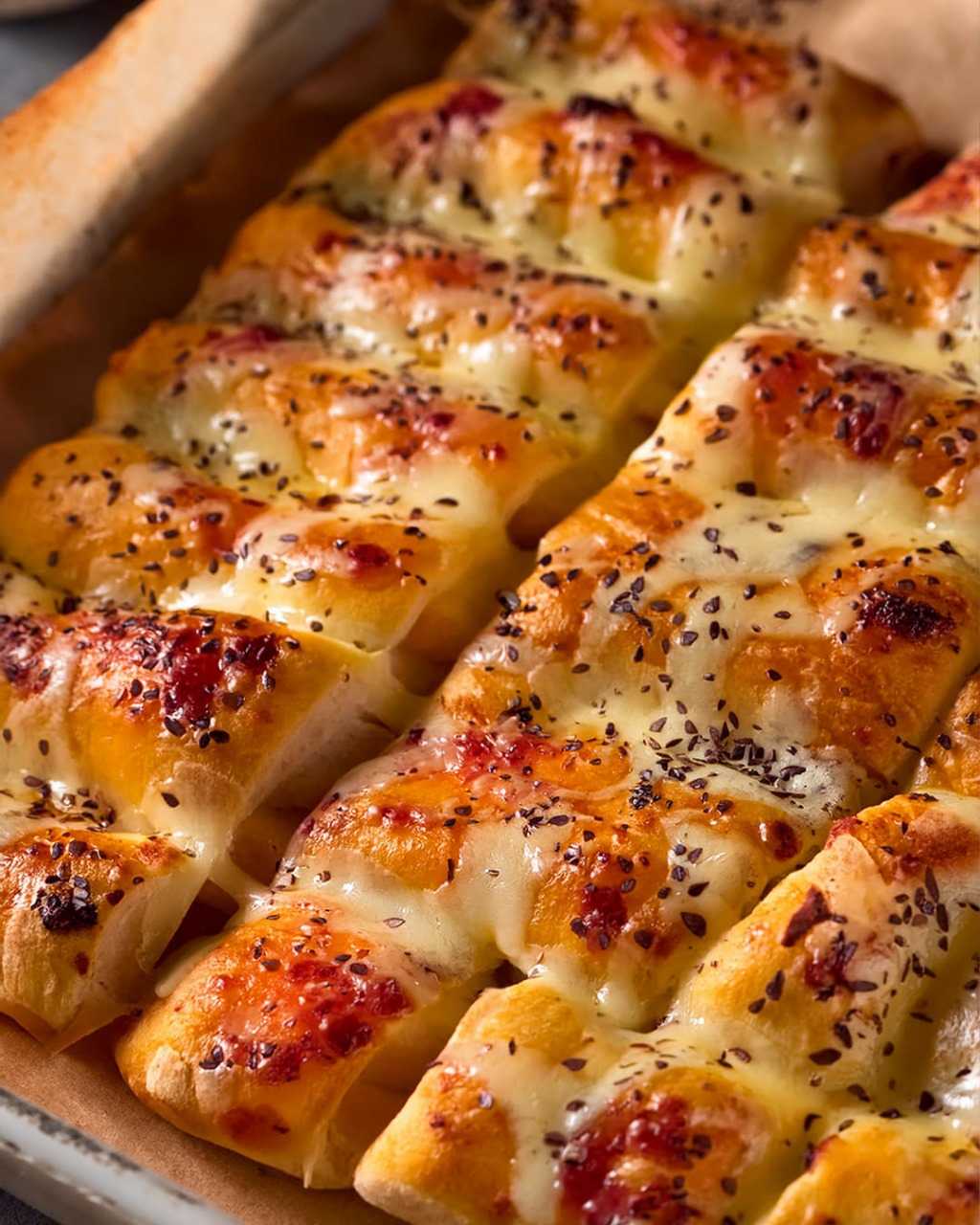 Whip up these irresistible Homemade Cheesy Garlic Breadsticks!