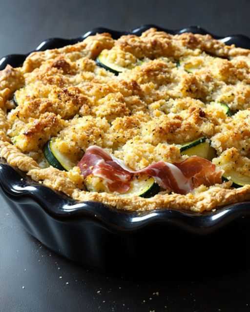 Savory Zucchini Crumble, Raw Ham, and Fresh Cheese: A Friendly and Fragrant Dish 🌿✨