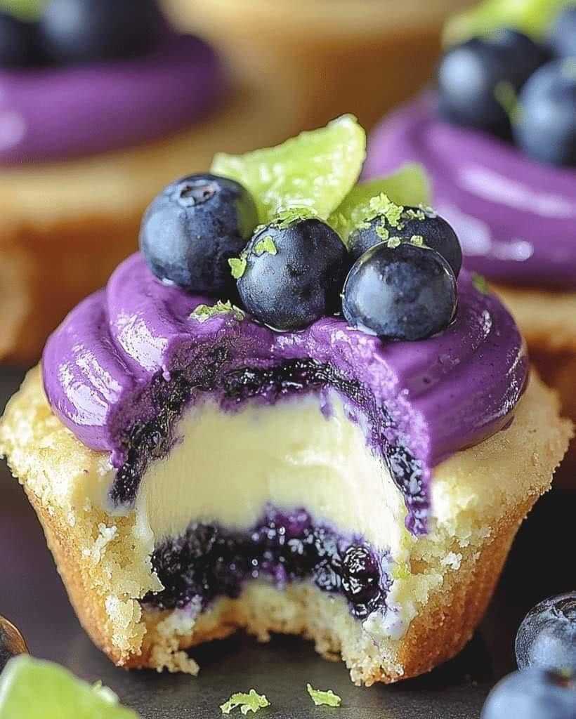 Blueberry Lime Cheesecake Cupcakes