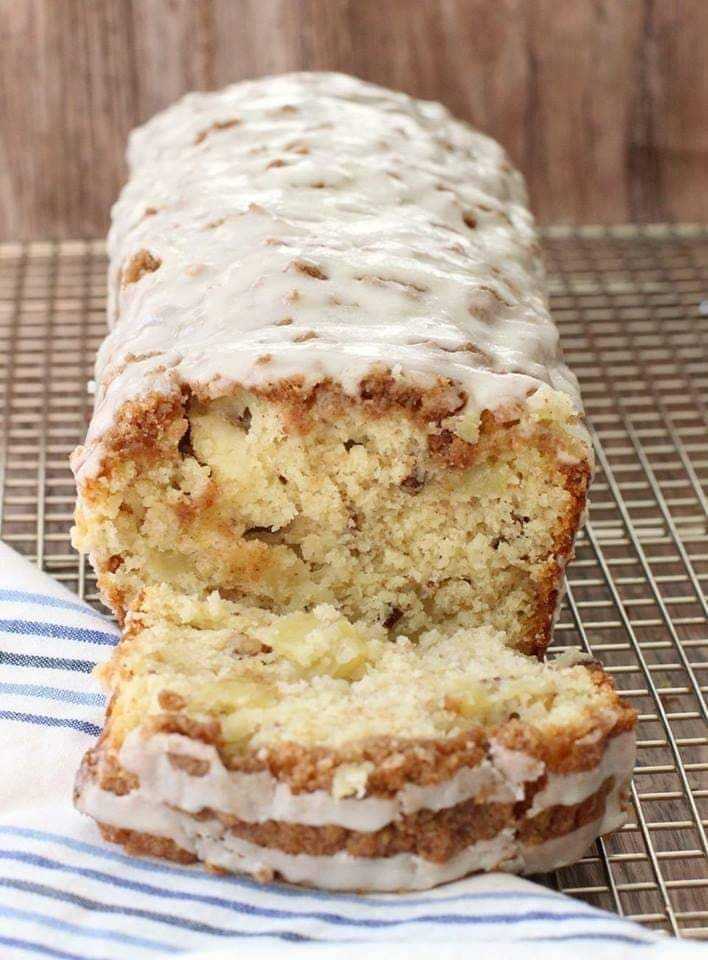 “Scrumptious Apple Cinnamon Loaf with Vanilla Glaze”