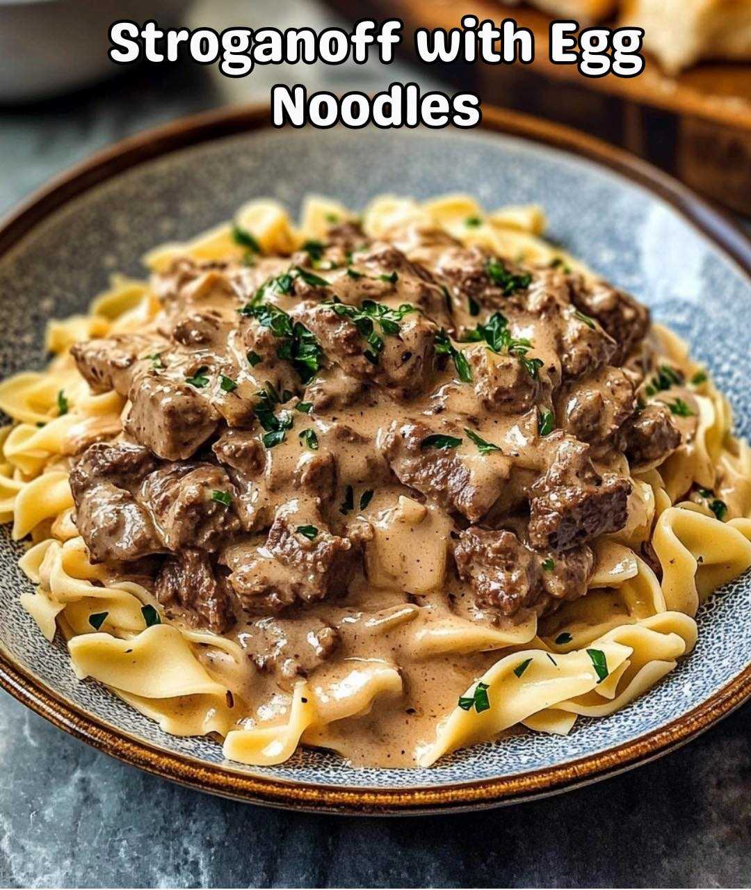 Stroganoff with Egg Noodles