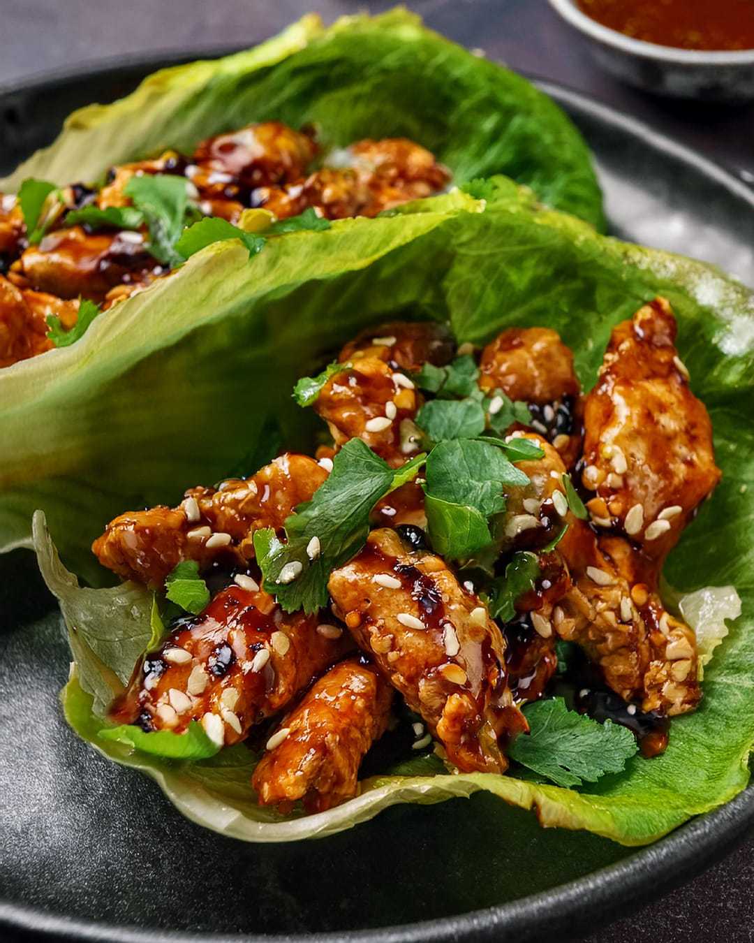 Savory Chicken Lettuce Wraps with Thai Chili Sauce