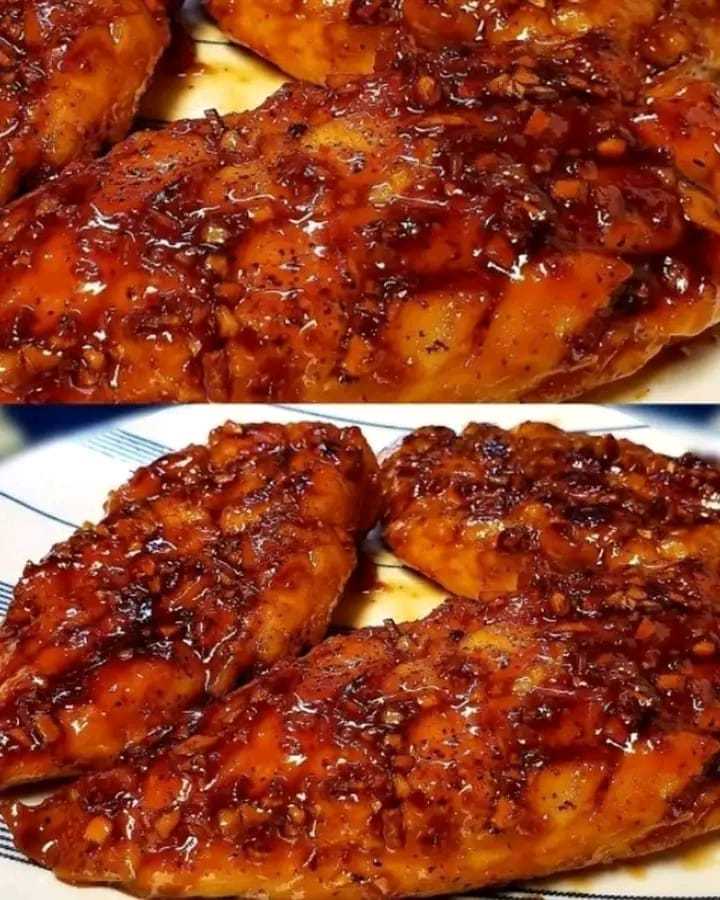 “Sticky Honey-Garlic Glazed Chicken”