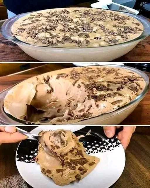 Creamy Homemade Coffee Ice Cream with Chocolate Shavings