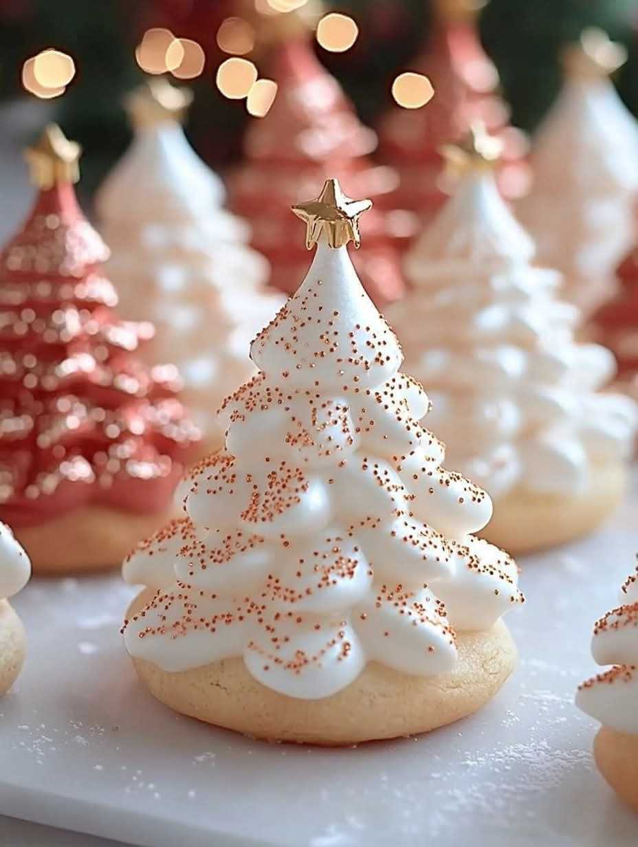 Meringue Christmas Tree Cookies