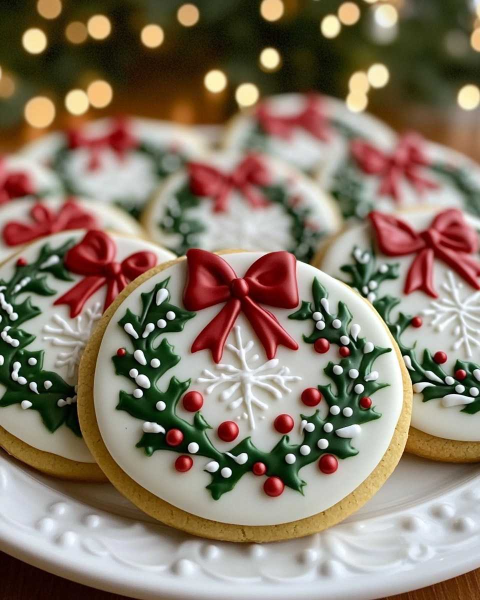 Christmas Wreath Sugar Cookies