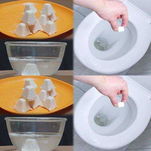 Homemade baking soda tablets for deep cleaning your toilet