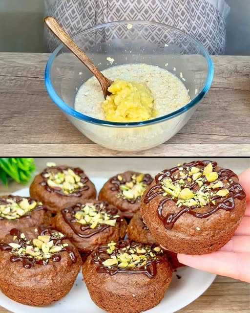 Heavenly Oatmeal Banana Muffins with Cocoa and Coconut