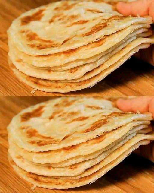 Soft and fluffy tortillas: they look like pancakes and are ideal for filling