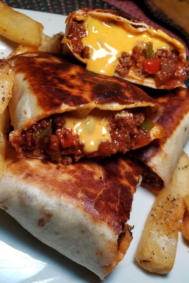 Sloppy Joe Grilled Burritos