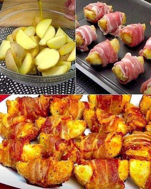 potato rolls with bacon