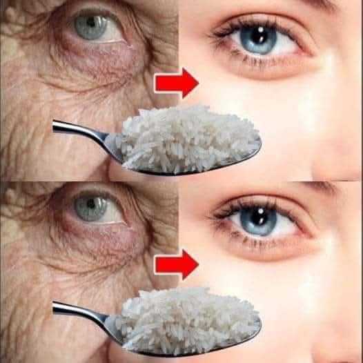 Rice mask to reduce eye wrinkles and rejuvenate the skin