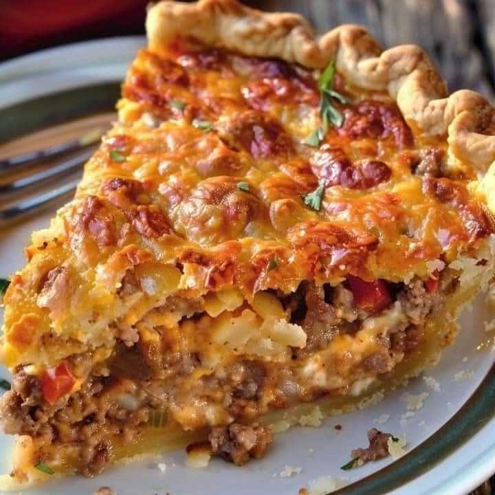 Savory Beef & Cheddar Pie