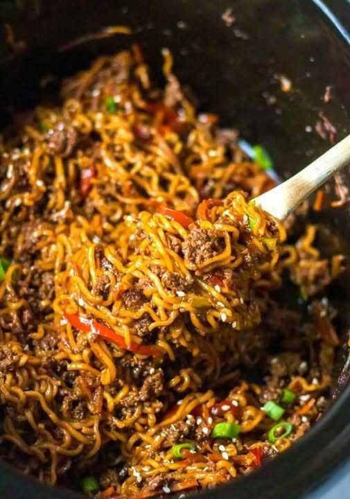 Slow Cooker Beef Ramen Noodles Recipe