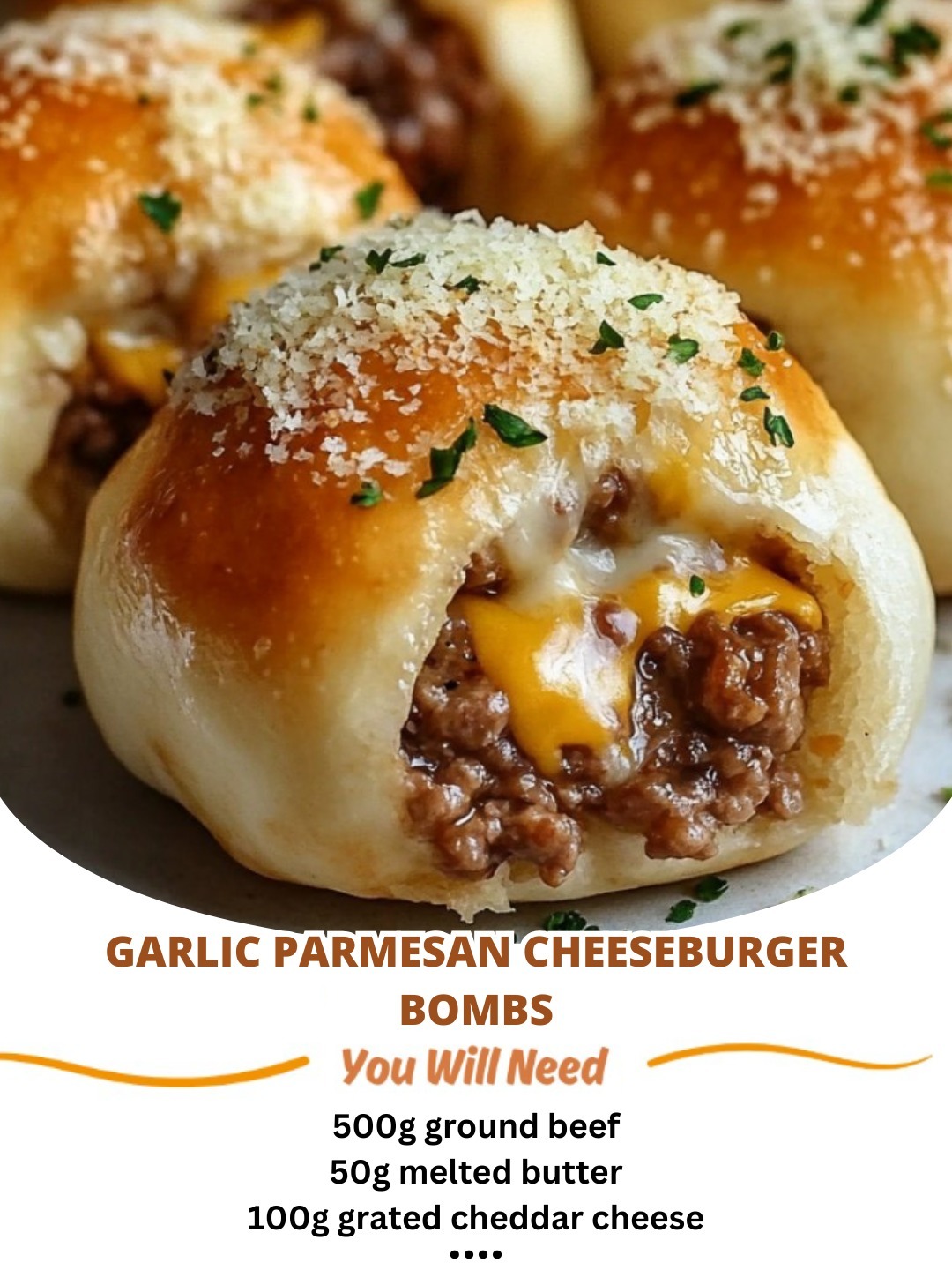 Garlic Parmesan Cheeseburger Bombs