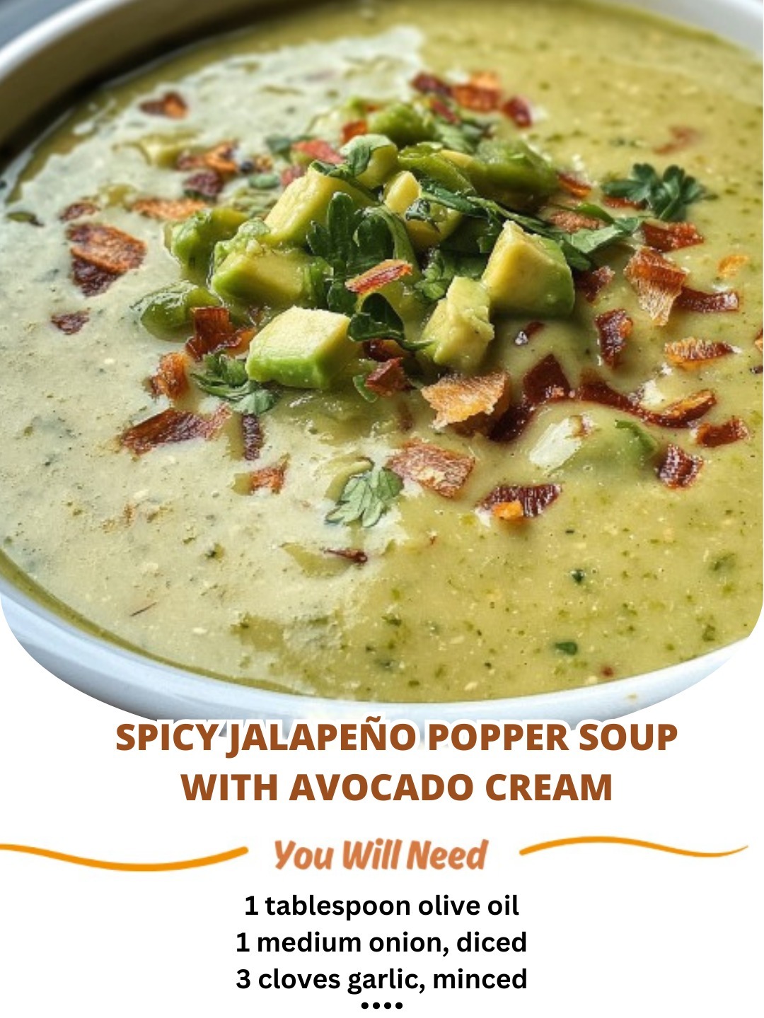 Spicy Jalapeño Popper Soup with Avocado Cream