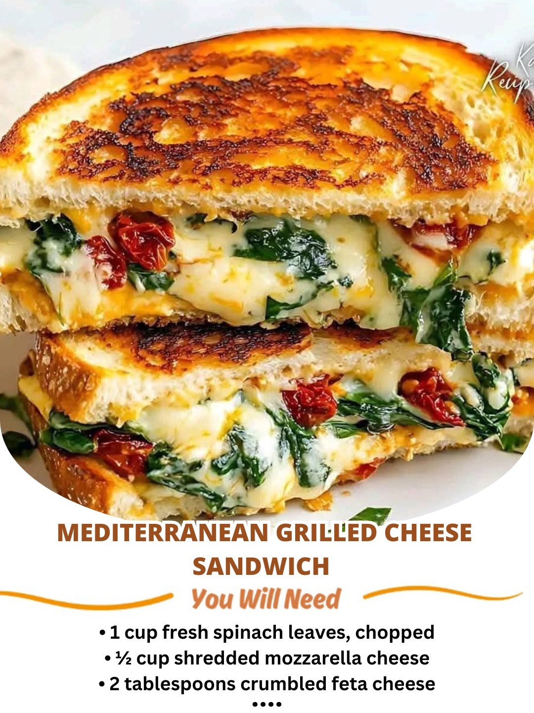 Mediterranean Grilled Cheese Sandwich 🥪🍅🧀