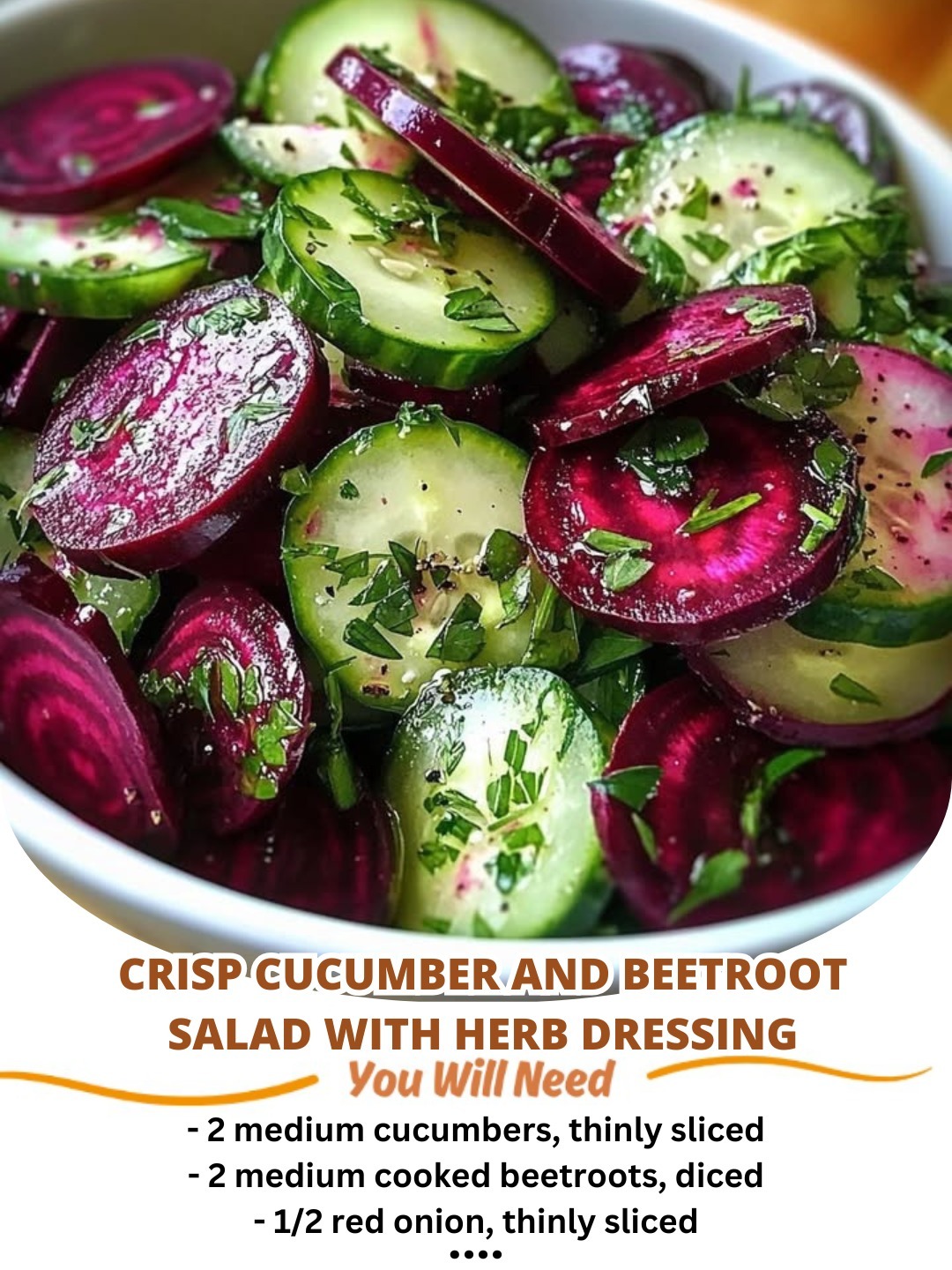 Crisp Cucumber and Beetroot Salad with Herb Dressing