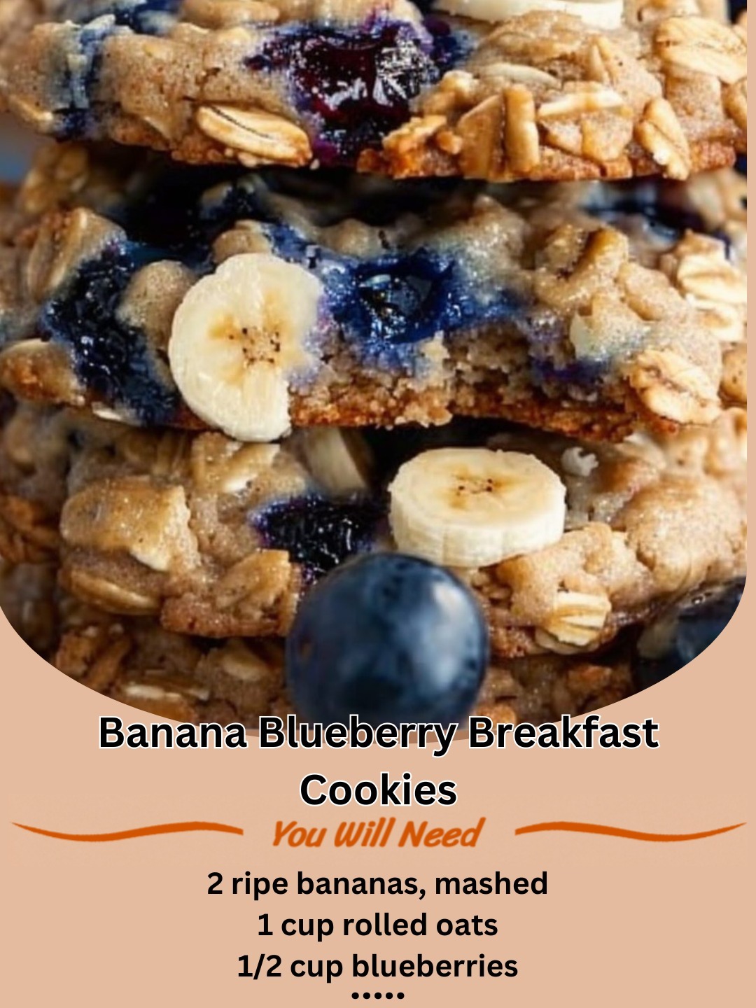 Banana Blueberry Breakfast Cookies