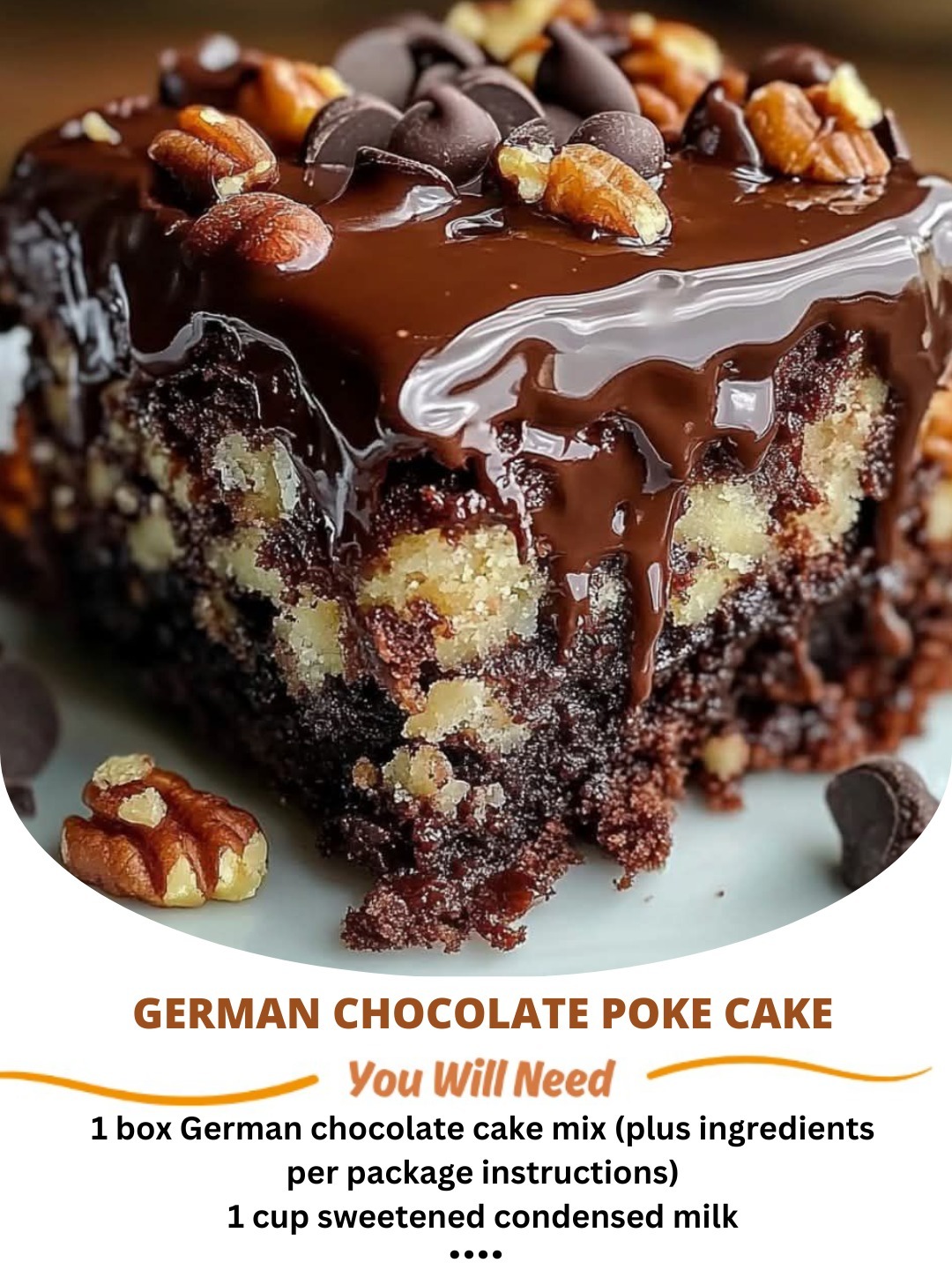 German Chocolate Poke Cake