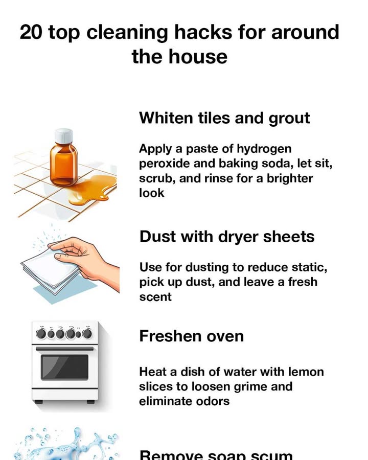 20 top cleaning hacks for around the house