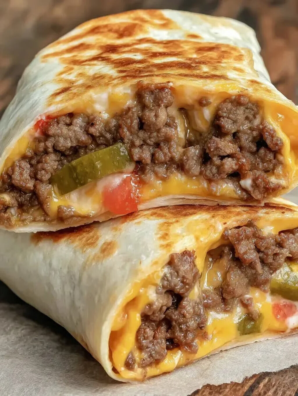 Air Fryer Cheeseburger Wraps