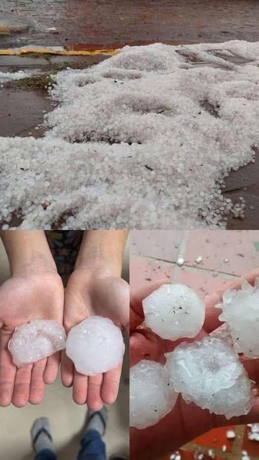 Giant hail recorded Tuesday evening in the town of… See more