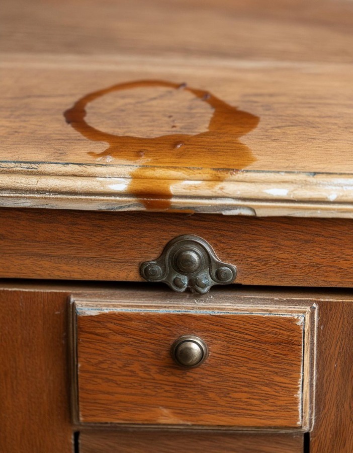 Accidentally left a vase on top of my wood vintage dresser. Now there’s a water mark from the vase on the dresser. Help!