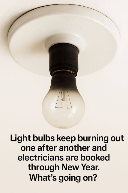 Light bulbs keep burning out one after another and electricians are booked through New Year. What’s going on?