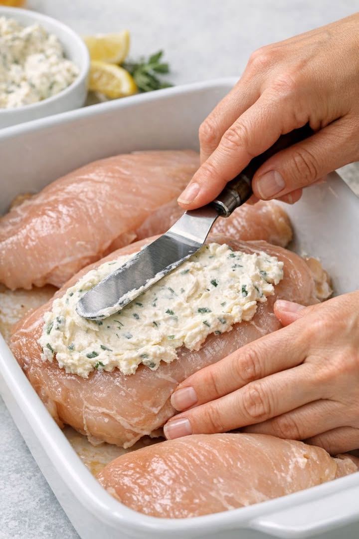 Spread this 1 creamy layer over chicken breasts in a casserole dish for a rich bake that feels indulgent