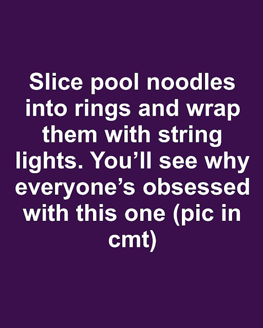 Slice Pool Noodles Into Rings and Wrap Them With String Lights
